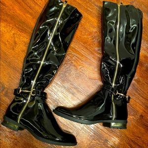 Black & Gold Riding Boots